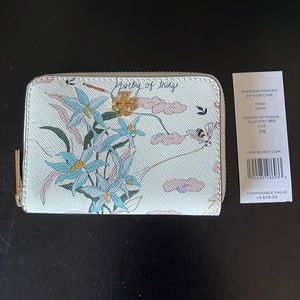 Tory Burch zip coin case with key ring. NWT